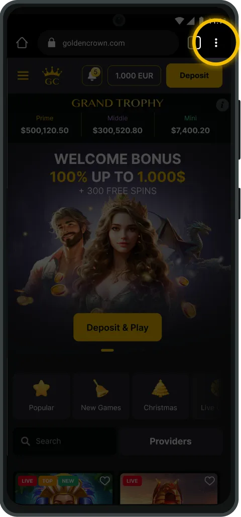 Golden Crown  android step 2